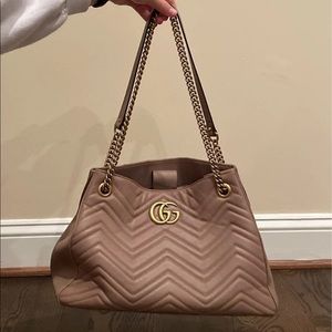 Gucci Marmont Shoulder Bag in Taupe